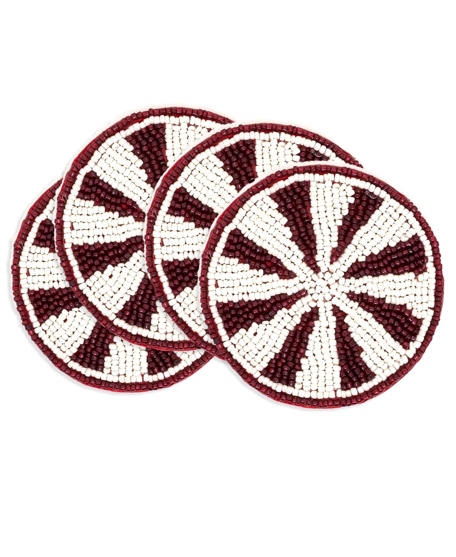 Подставка под стакан Saro Lifestyle Holiday Peppermint Beaded Set of 4