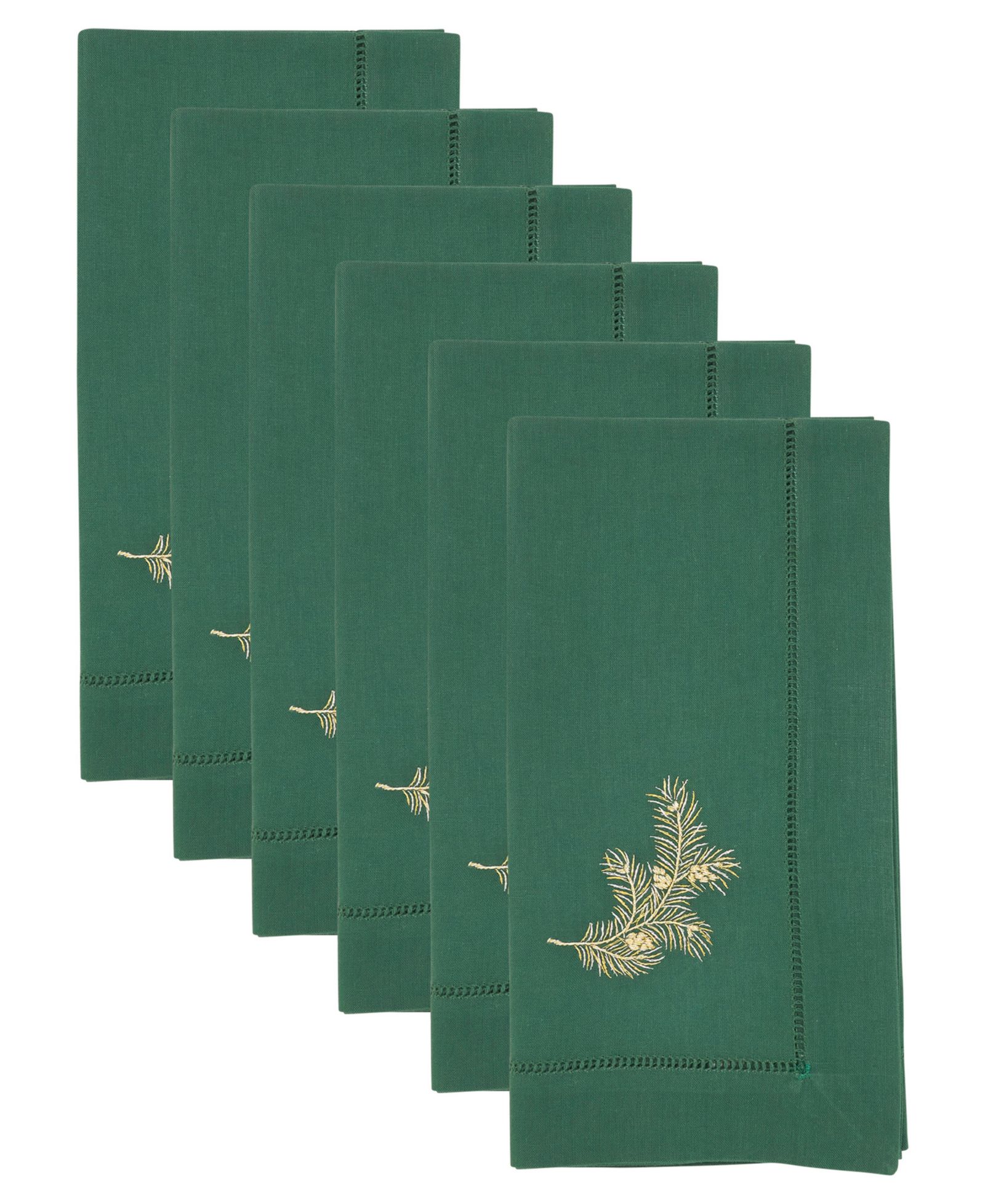 Набор салфеток Saro Lifestyle Embr'D Pine Needle Hemstitch, 6 шт.