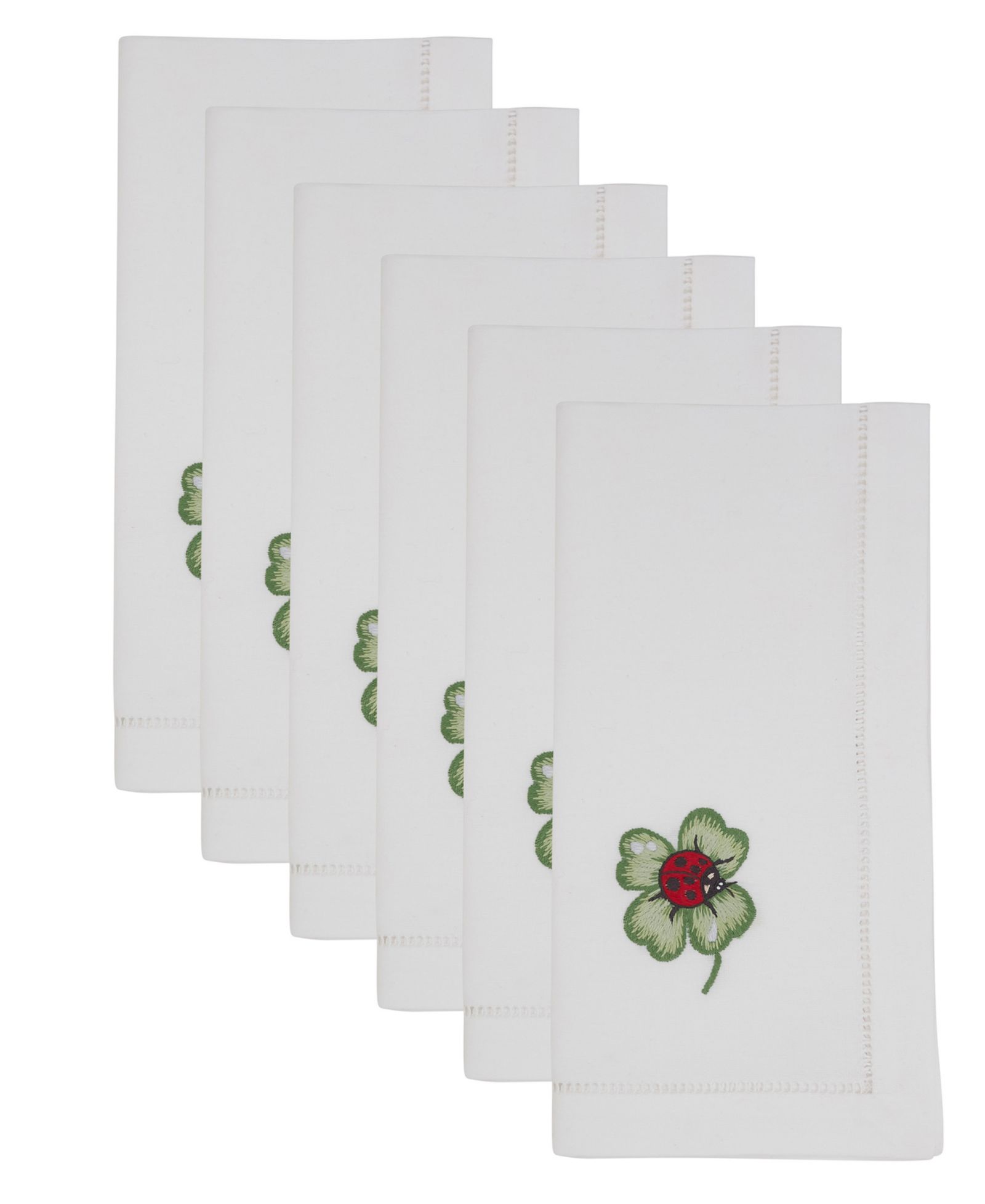 Saro Lifestyle Embr'D Napkin с вышивкой в виде божьей коровки, набор из 6 шт