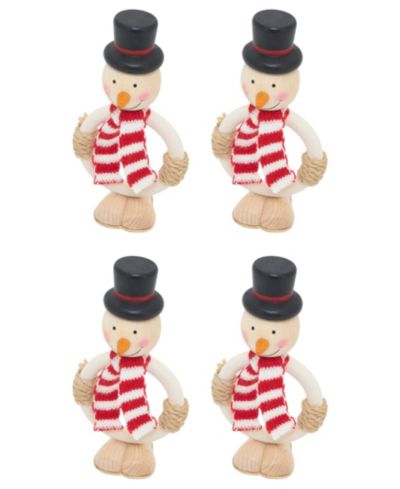 Saro Lifestyle Frosty Smiles Snowman Napkin Ring, Set of 4