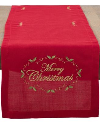 Декоративная дорожка для стола Saro Lifestyle Merry Christmas, 14" x 54"