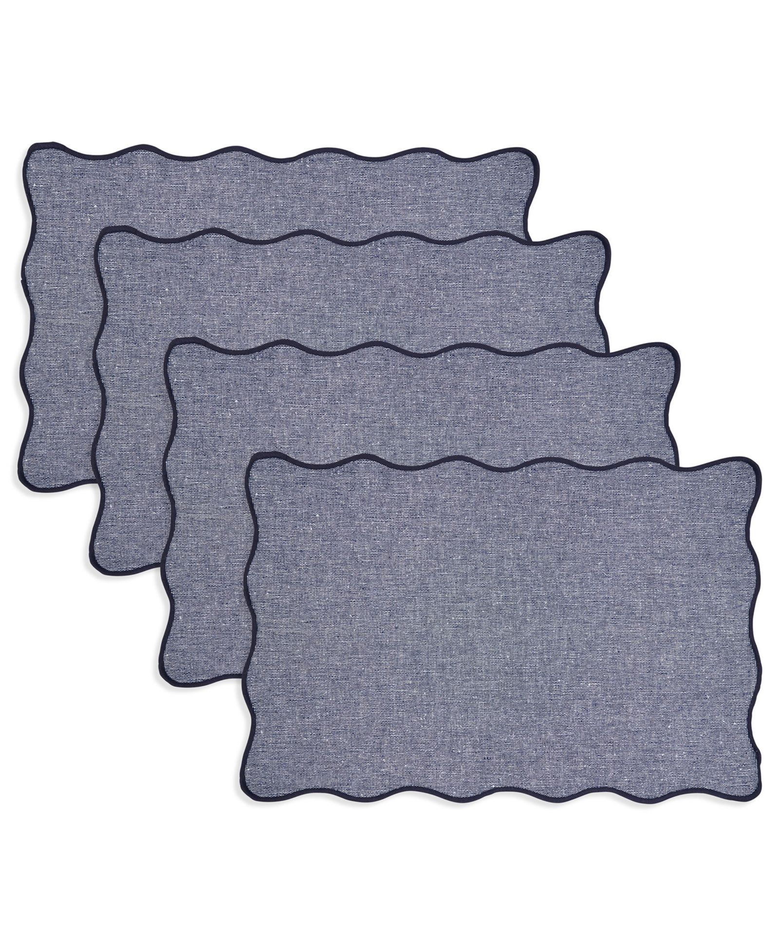 Saro Lifestyle Eco Scallop Border Placemat, Set of 4