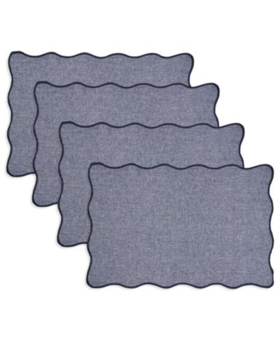 Saro Lifestyle Eco Scallop Border Placemat, Set of 4