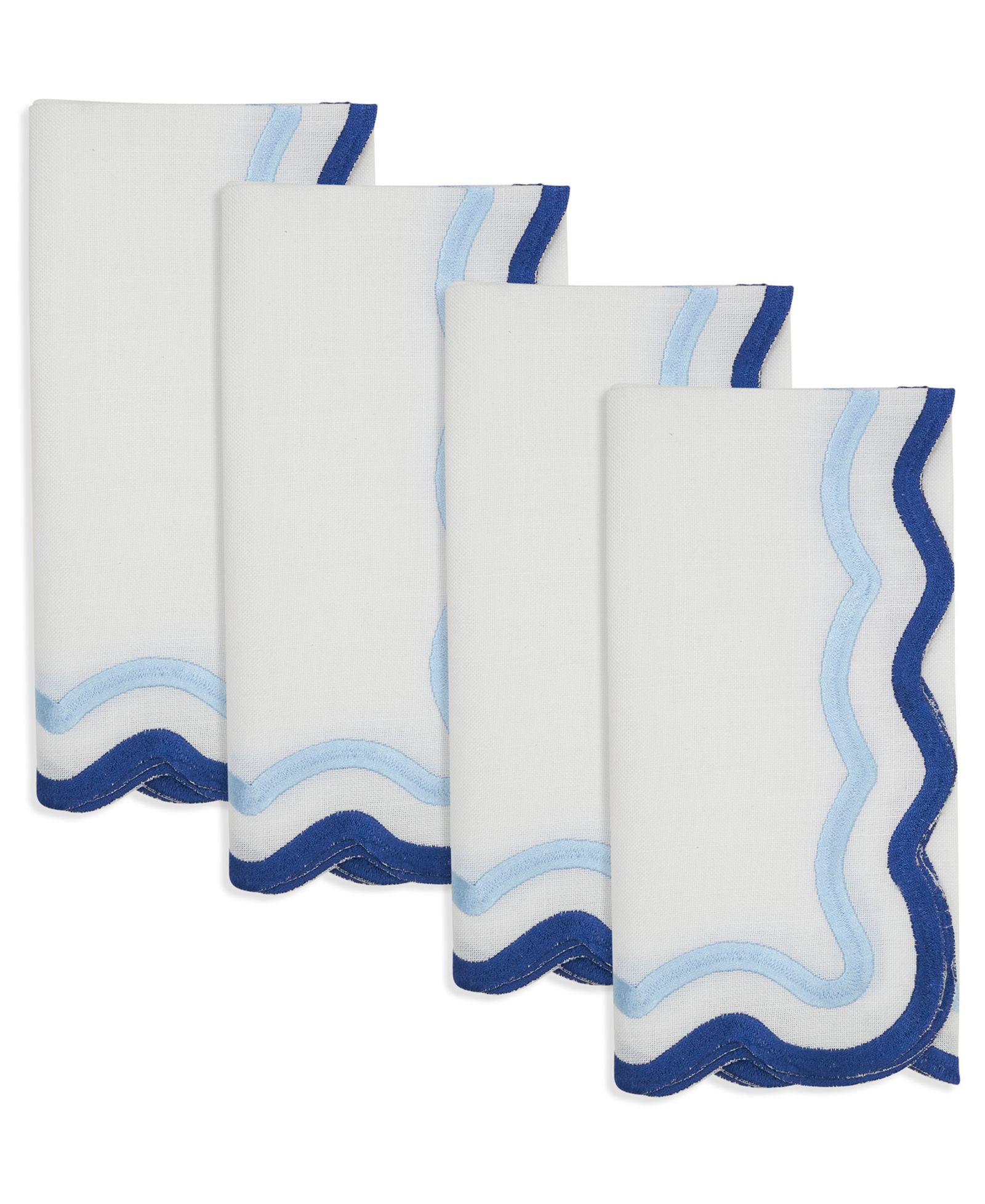 Saro Lifestyle Scalloped Border Napkin, Set of 4