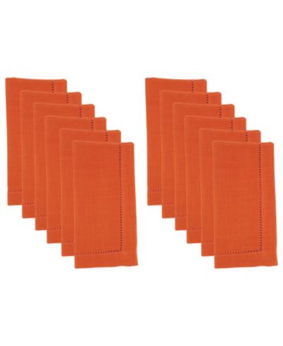 Saro Lifestyle Hemstitched Border Dinner Napkin, Set of 12