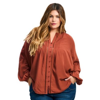 Женская рубашка Avenue Plus Size Gabby с вышивкой