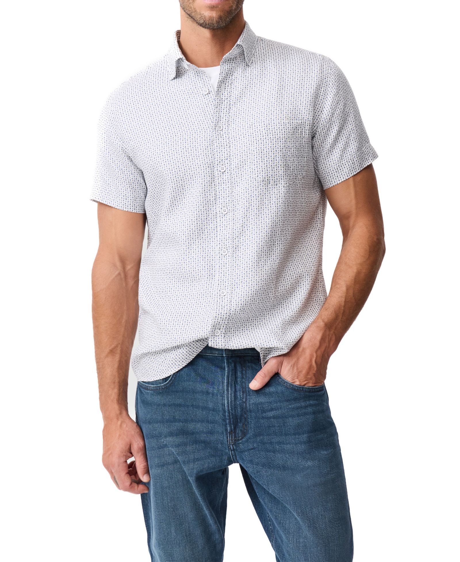 Rodd & Gunn Men's Short-Sleeve Featherson Linen Shirt