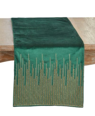 Saro Lifestyle Скатерть-раннер из бархата с бисером 16" x 72"