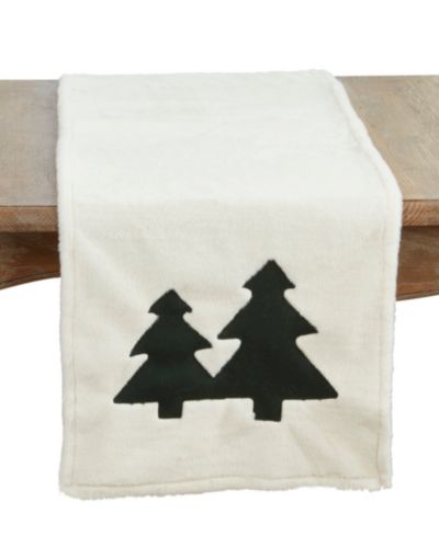 Saro Lifestyle Christmas Trees Table Runner, 16" x 72"