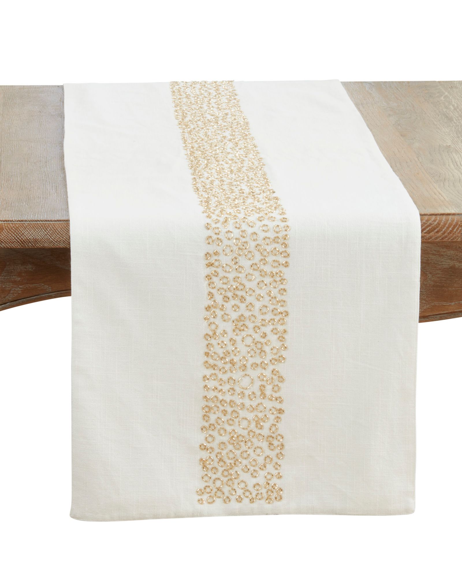 Saro Lifestyle Beaded Band Table Runner, 16" x 72"
