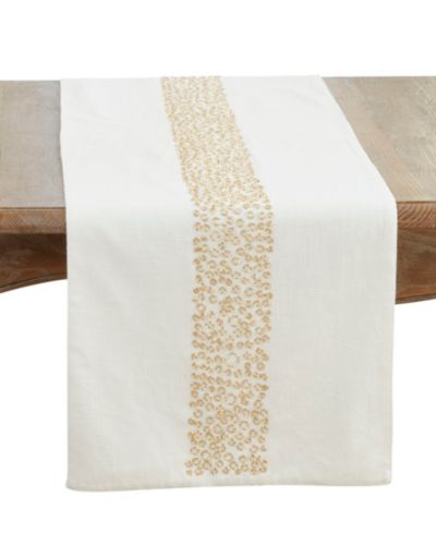 Saro Lifestyle Beaded Band Table Runner, 16" x 72"