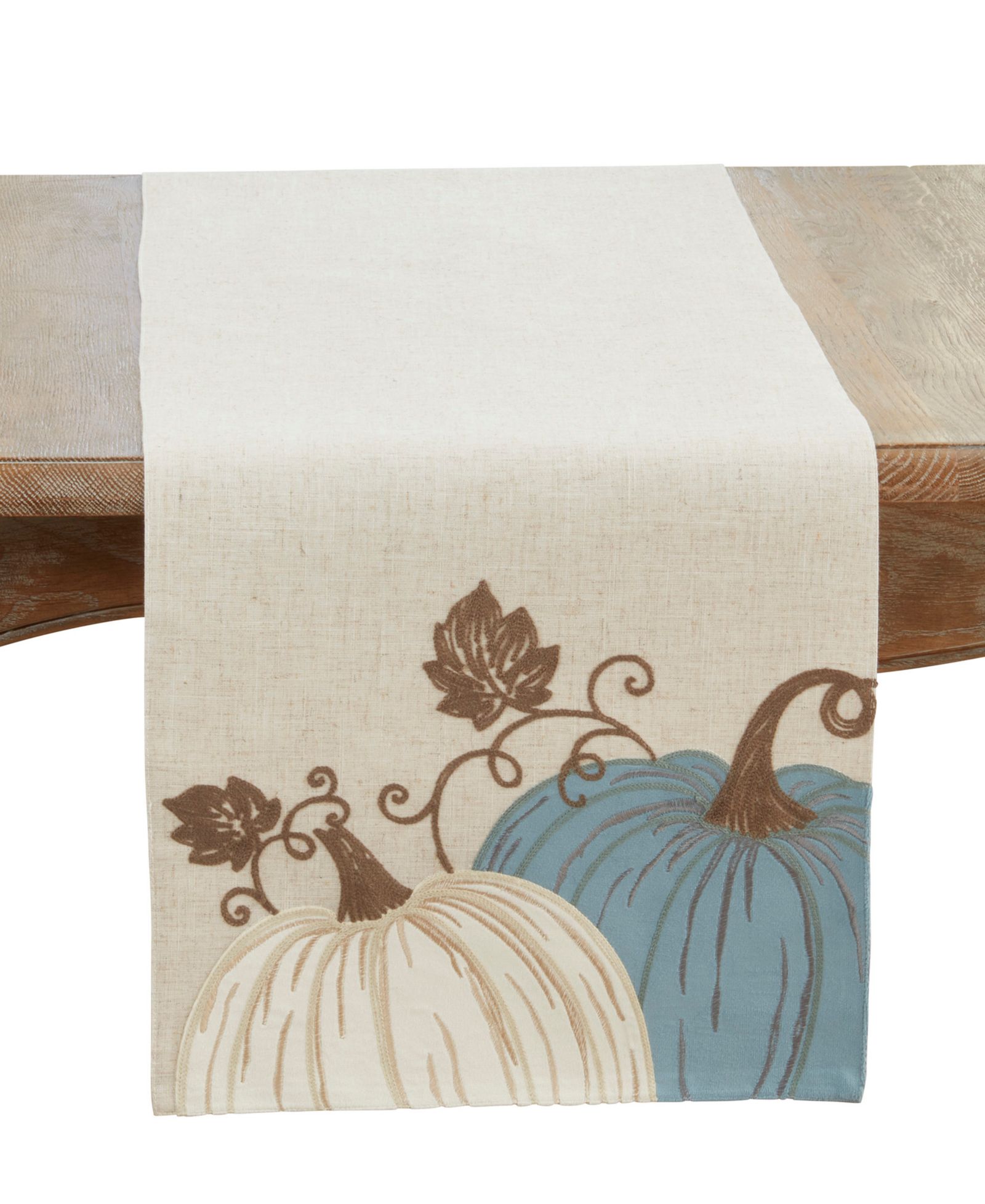 Saro Lifestyle Linen Blend Pumpkins Table Runner, 16" x 70"