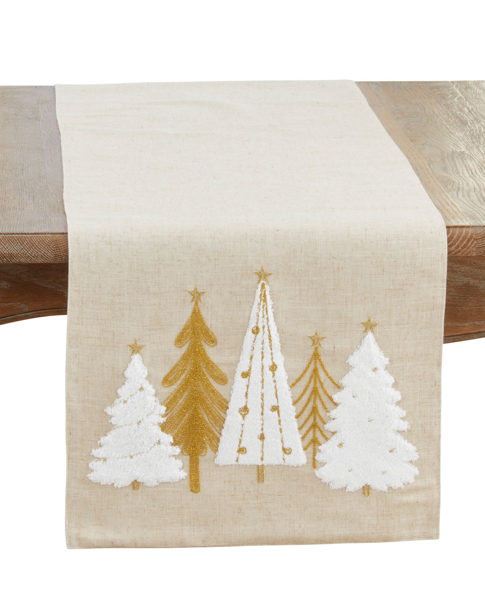Saro Lifestyle Christmas Trees Table Runner, 16" x 70"