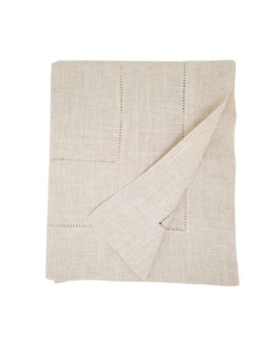 Saro Lifestyle Linen Blend Toscana Double Hemstitched Tablecloth, 65" x 84"