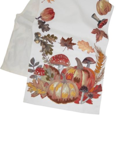 Saro Lifestyle Fall Pumpkins Table Runner, 16" x 72"