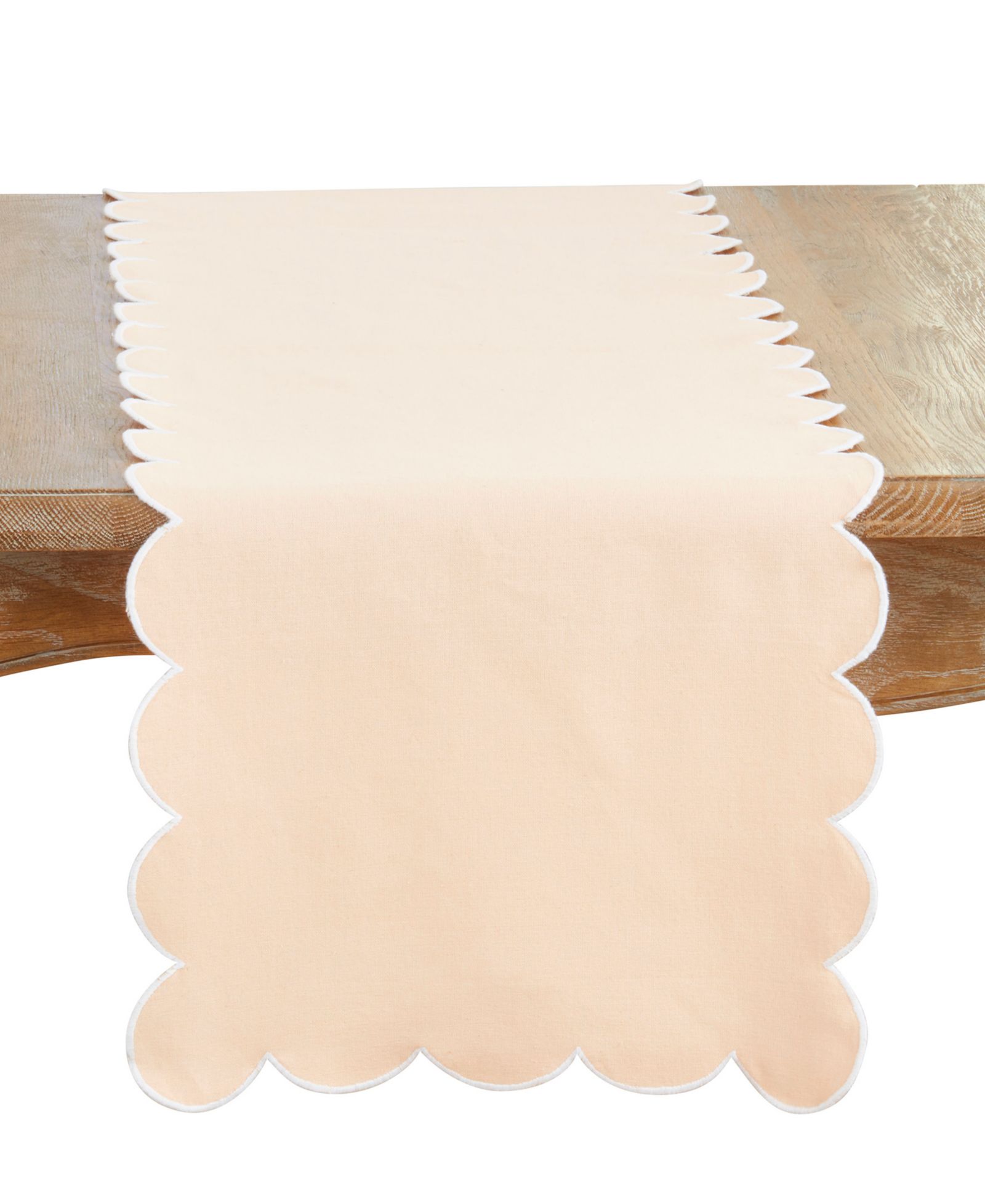 Saro Lifestyle Scalloped Table Runner, 16" x 72"