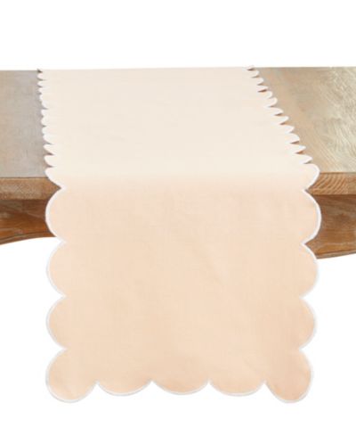 Saro Lifestyle Scalloped Table Runner, 16" x 72"