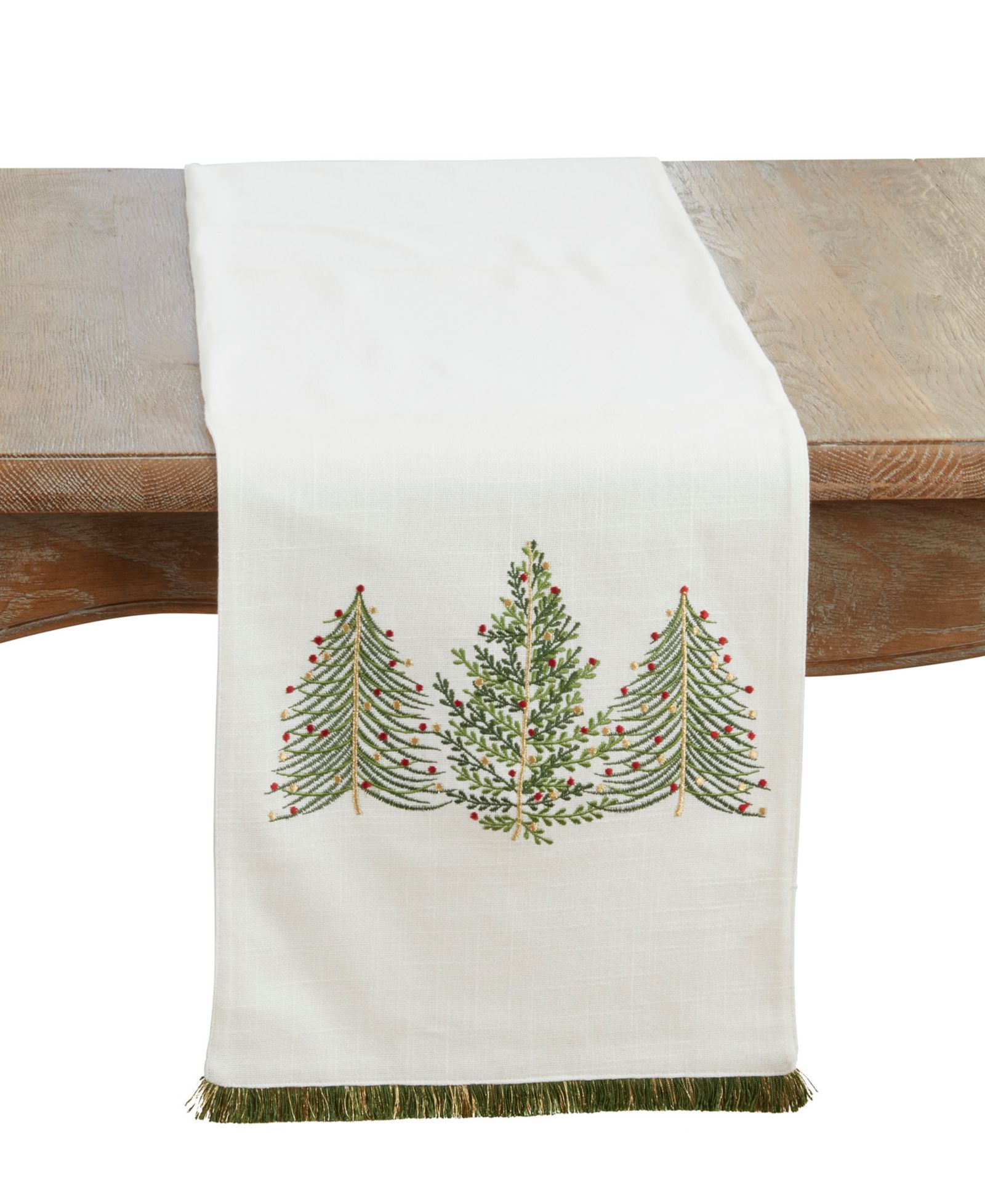 Saro Lifestyle Christmas Trees Table Runner, 13" x 72"