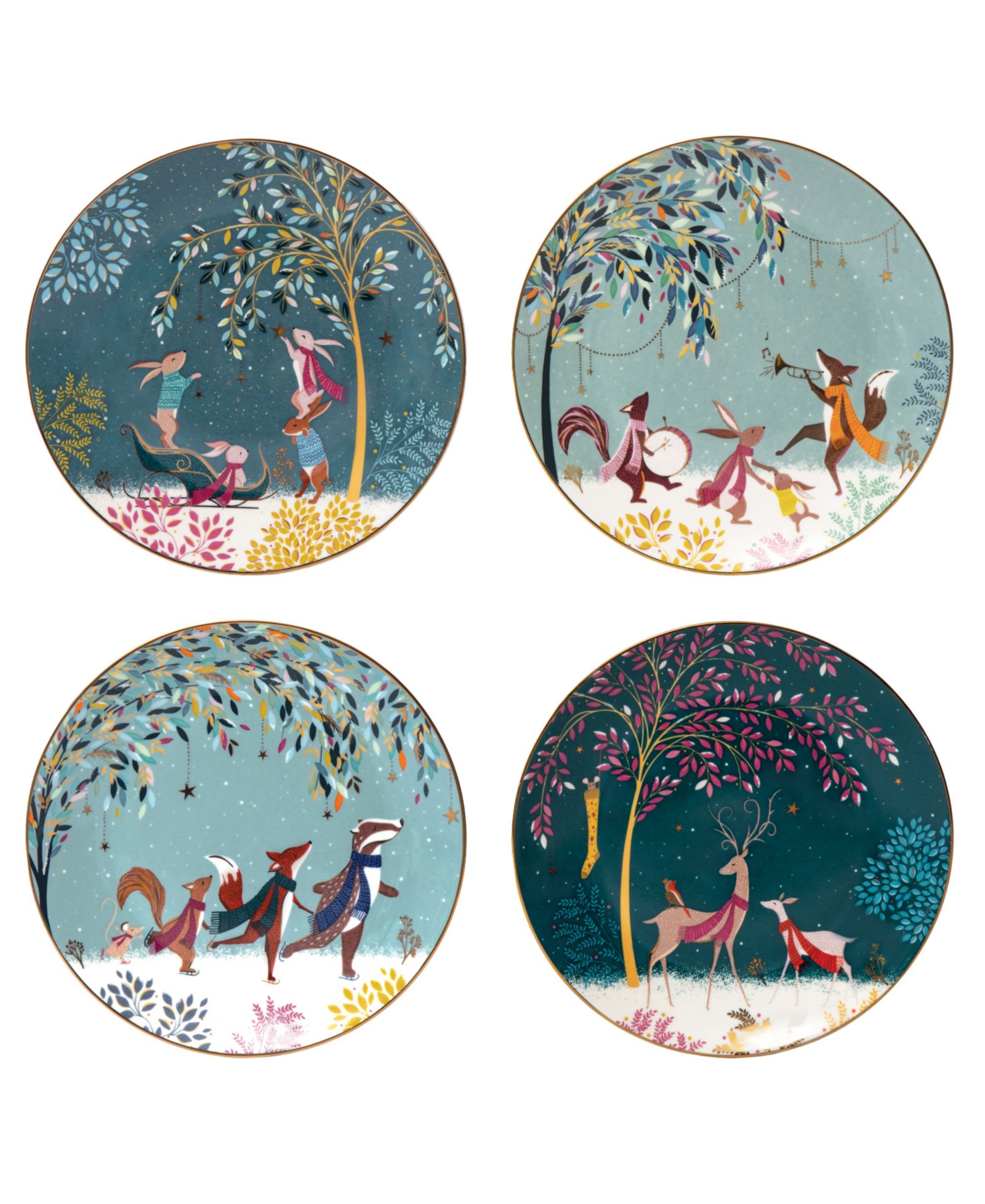 Portmeirion Sara Miller Woodland Tales Plates, Set of 4
