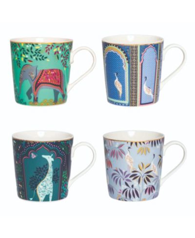 Portmeirion Sara Miller India Assorted Mugs, Set of 4