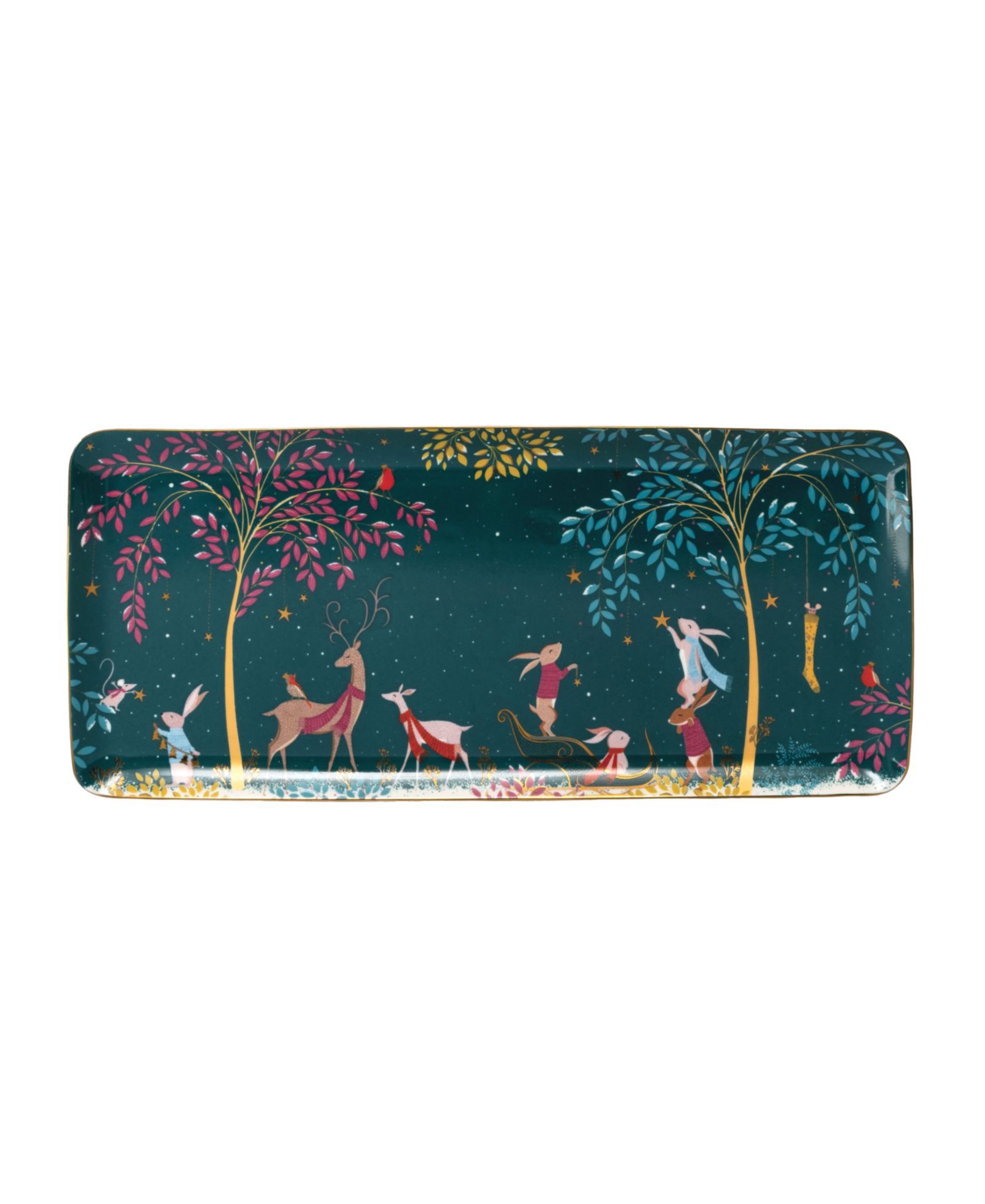 Portmeirion Сервировочный поднос Sara Miller Woodland Tales с оленем и малиновкой