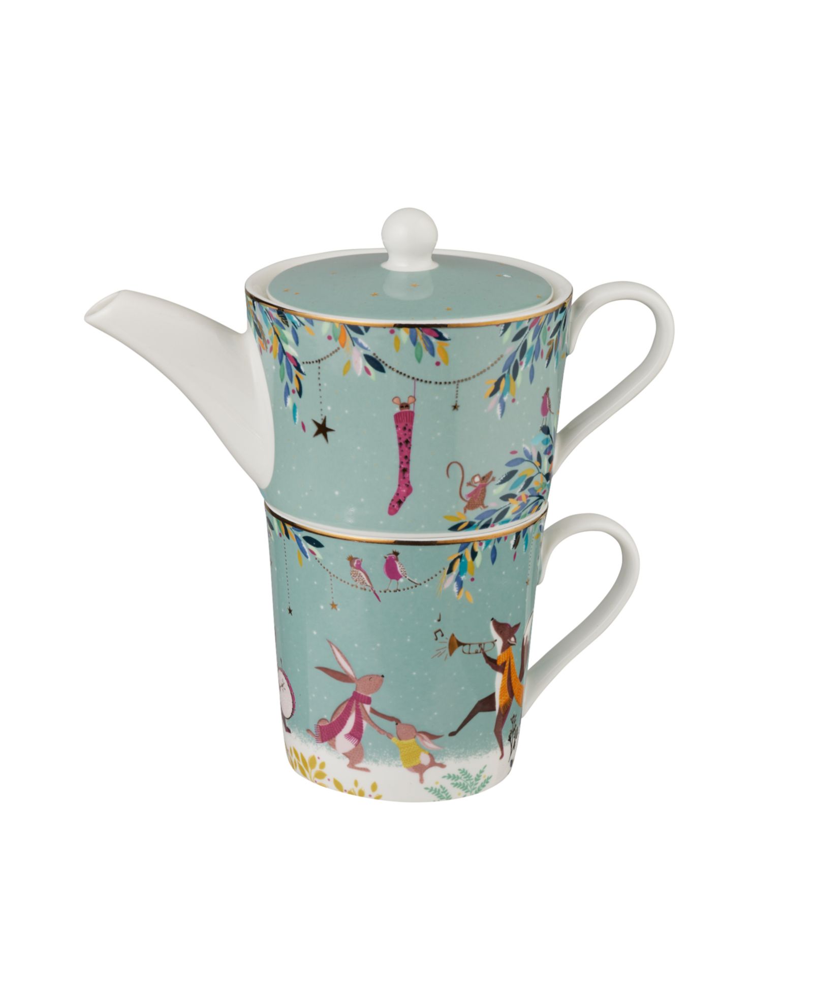 Portmeirion Sara Miller Woodland Tales Merry Band чайник