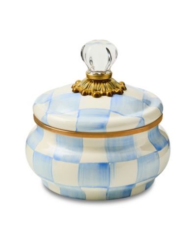 Ваза MacKenzie-Childs Sky Check Squashed Pot