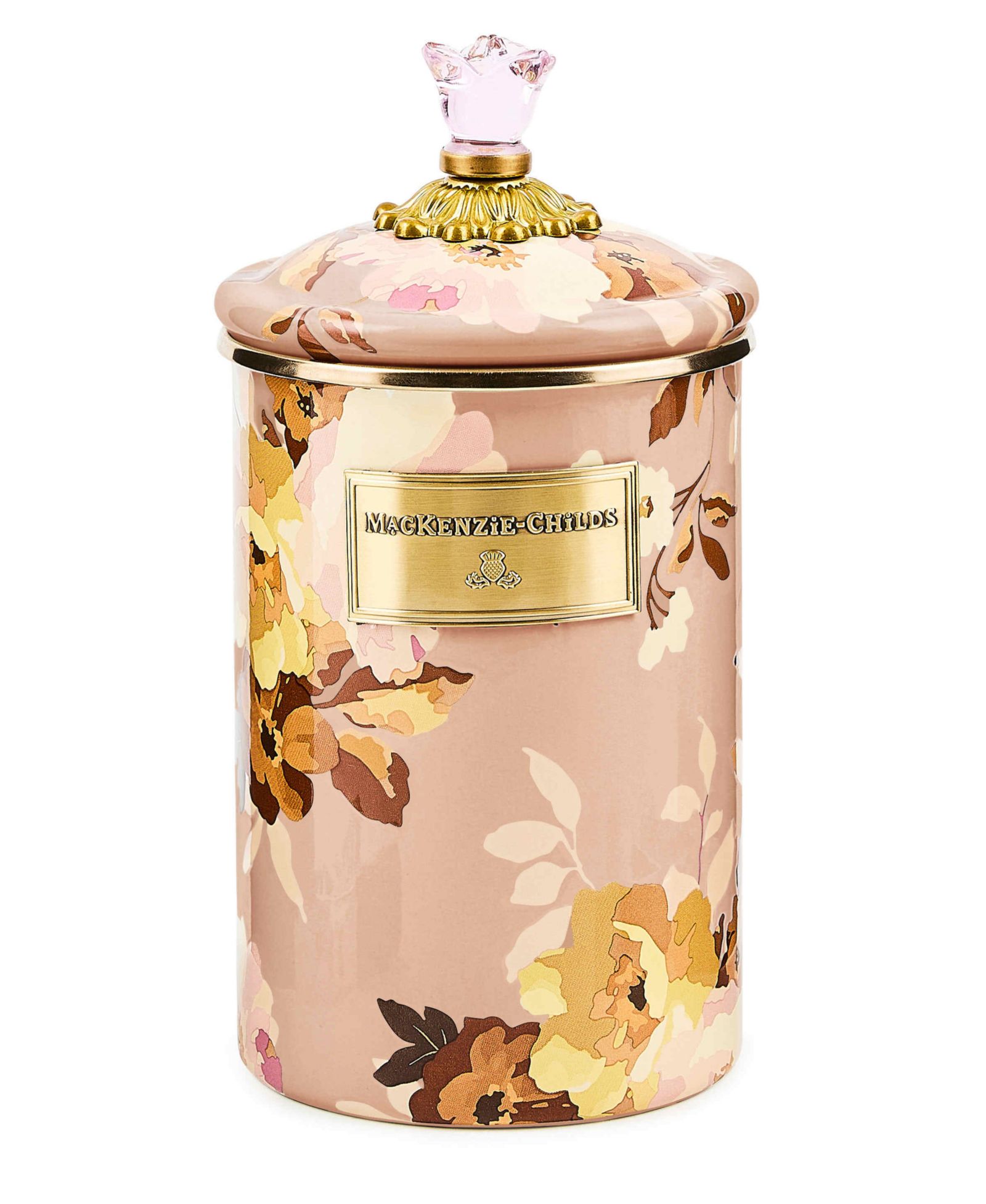 MacKenzie-Childs Wild Rose Mauve Large Canister