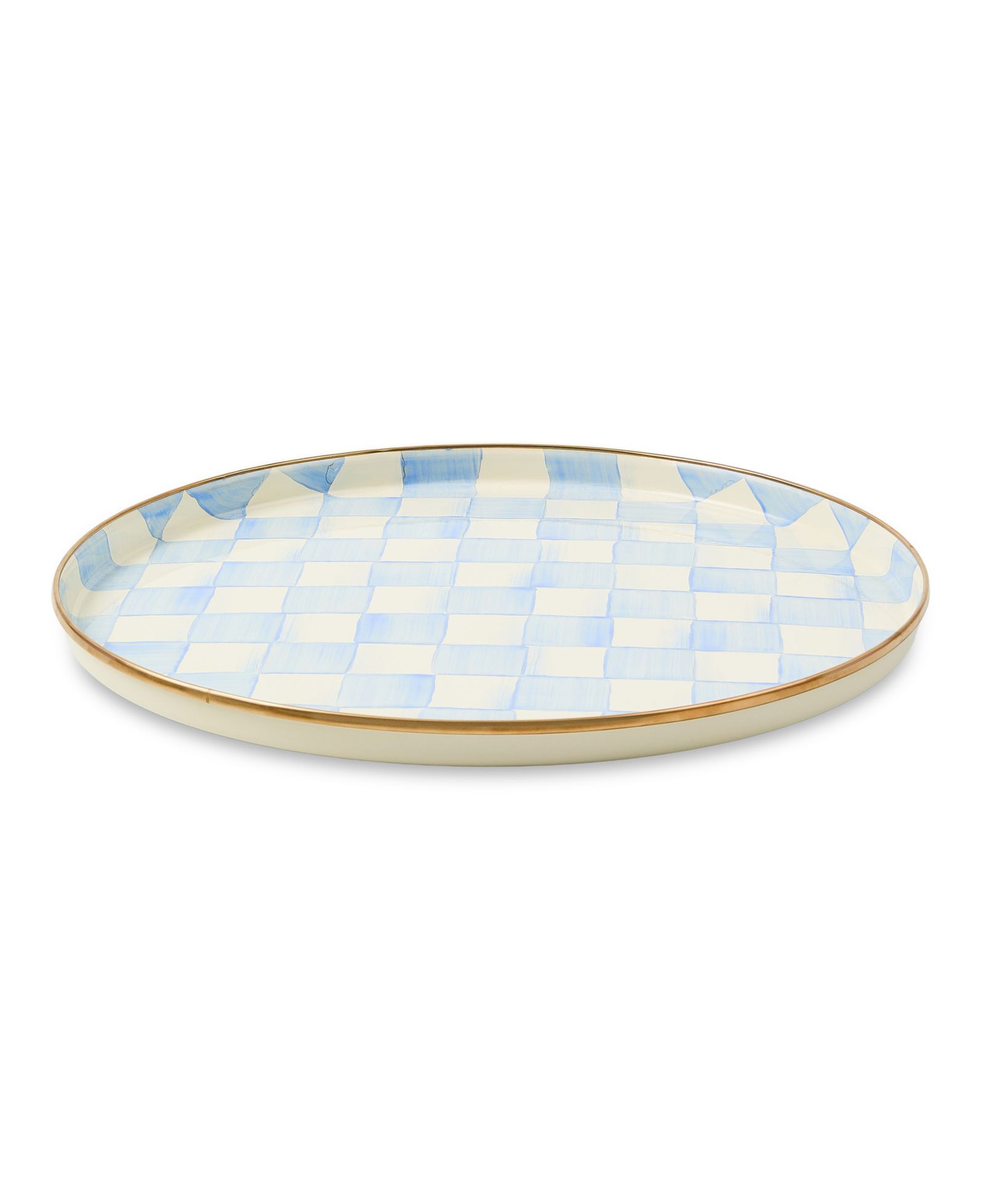 MacKenzie-Childs Sky Check Round Tray