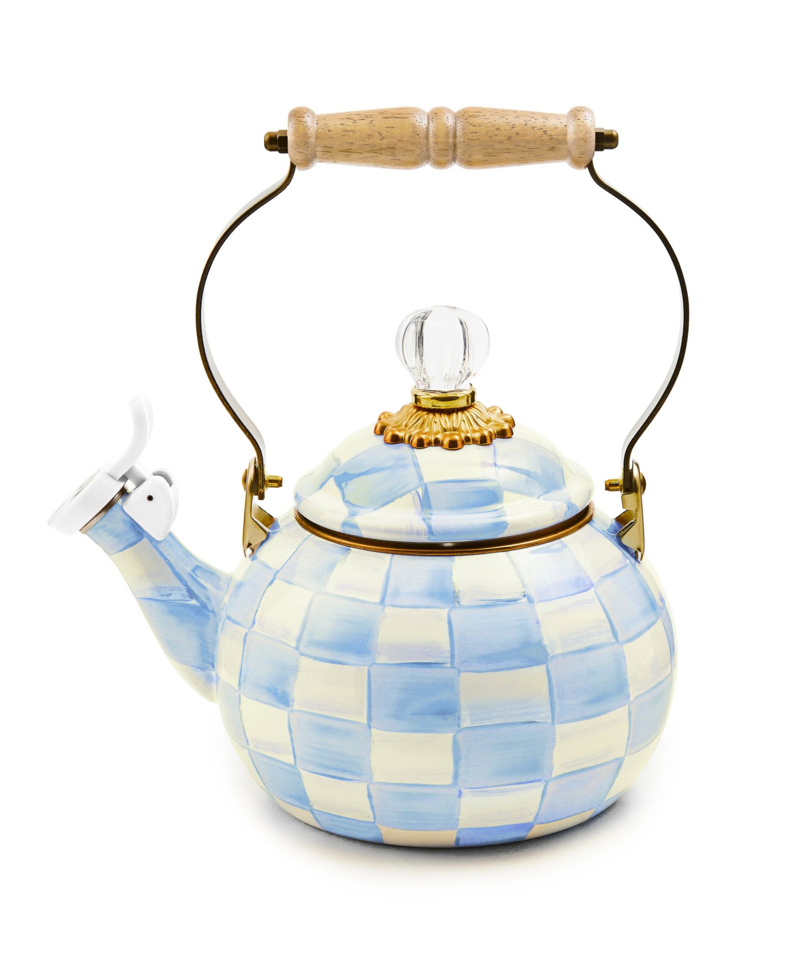 MacKenzie-Childs Sky Check Whistling Tea Kettle