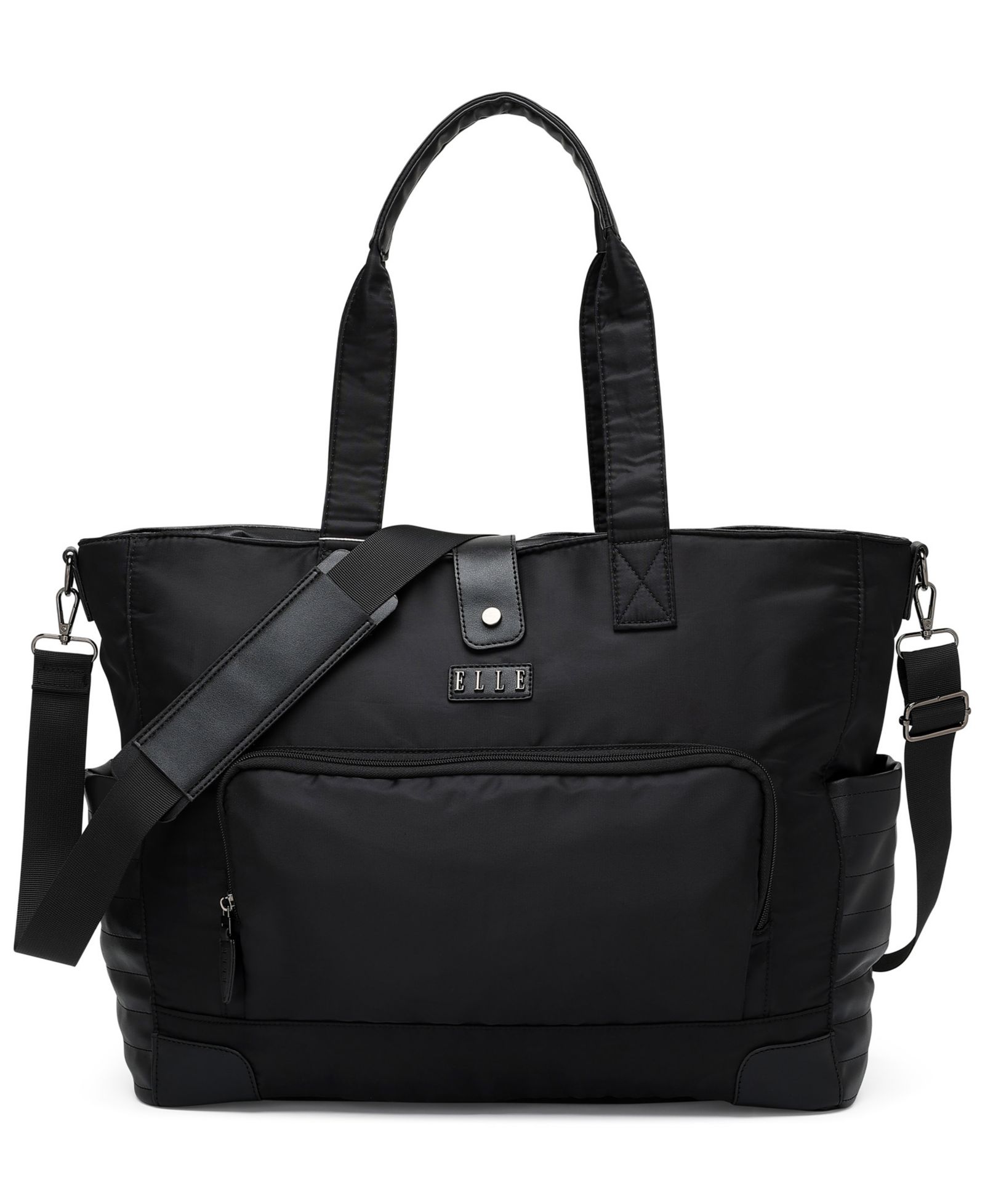 Elle Voyage 14.5" Twill and Faux Leather Weekender Tote Bag
