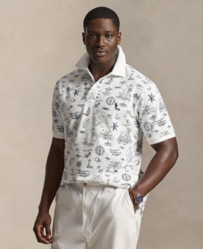 Мужская рубашка поло Polo Ralph Lauren Big & Tall Short-Sleeve Nautical Print Mesh