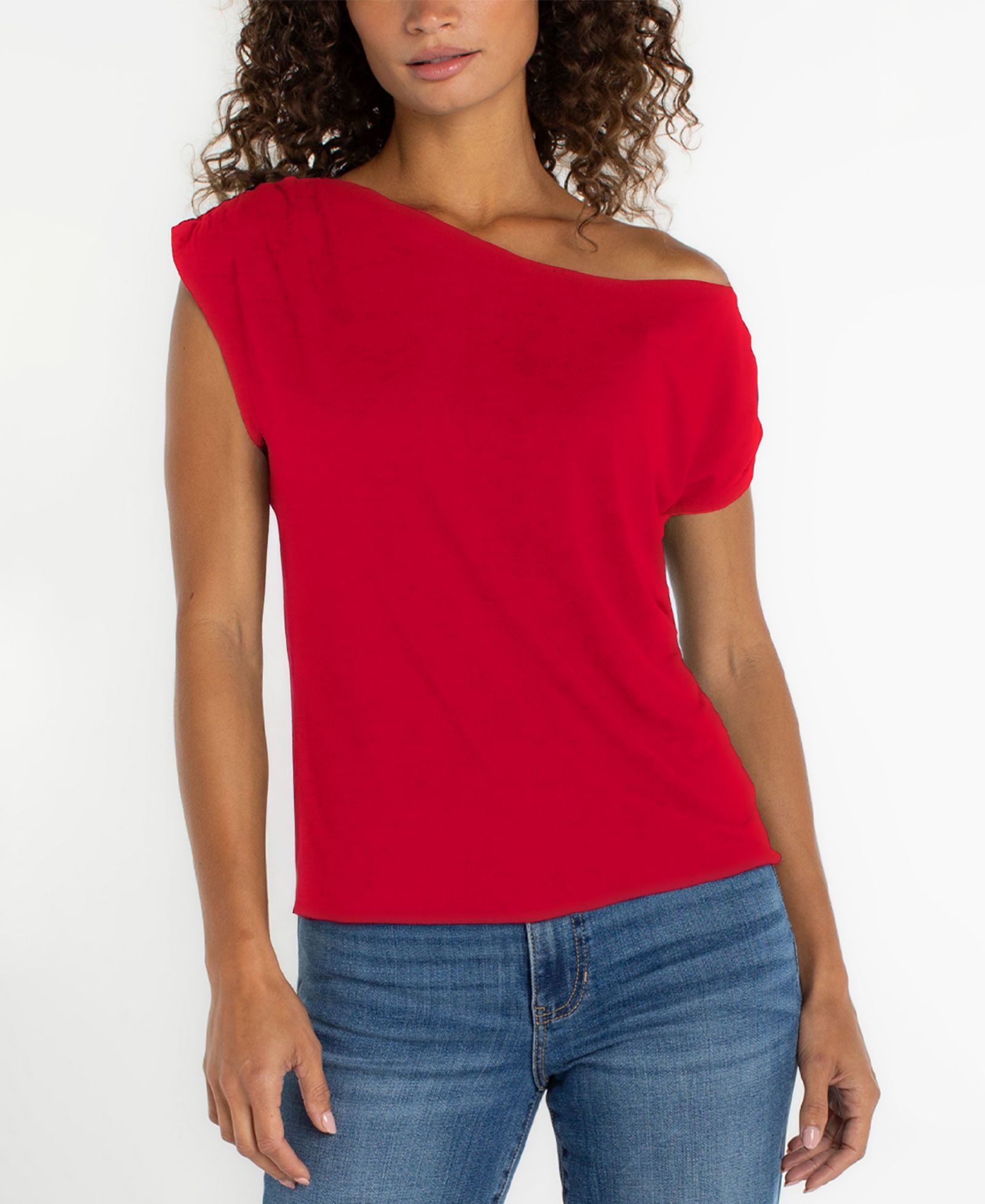 Женский топ Liverpool Los Angeles Short-Sleeve Asymmetrical Off-The-Shoulder