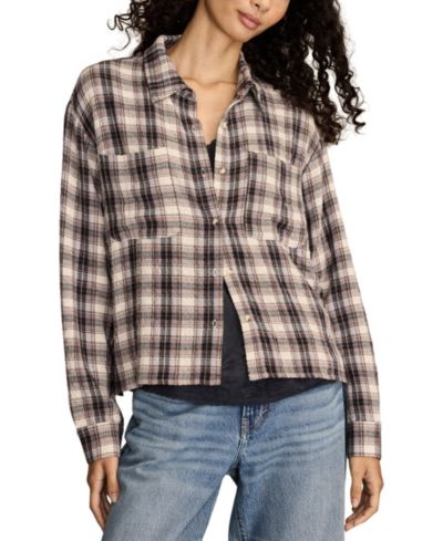 Lucky Brand Женская укороченная рубашка в клетку