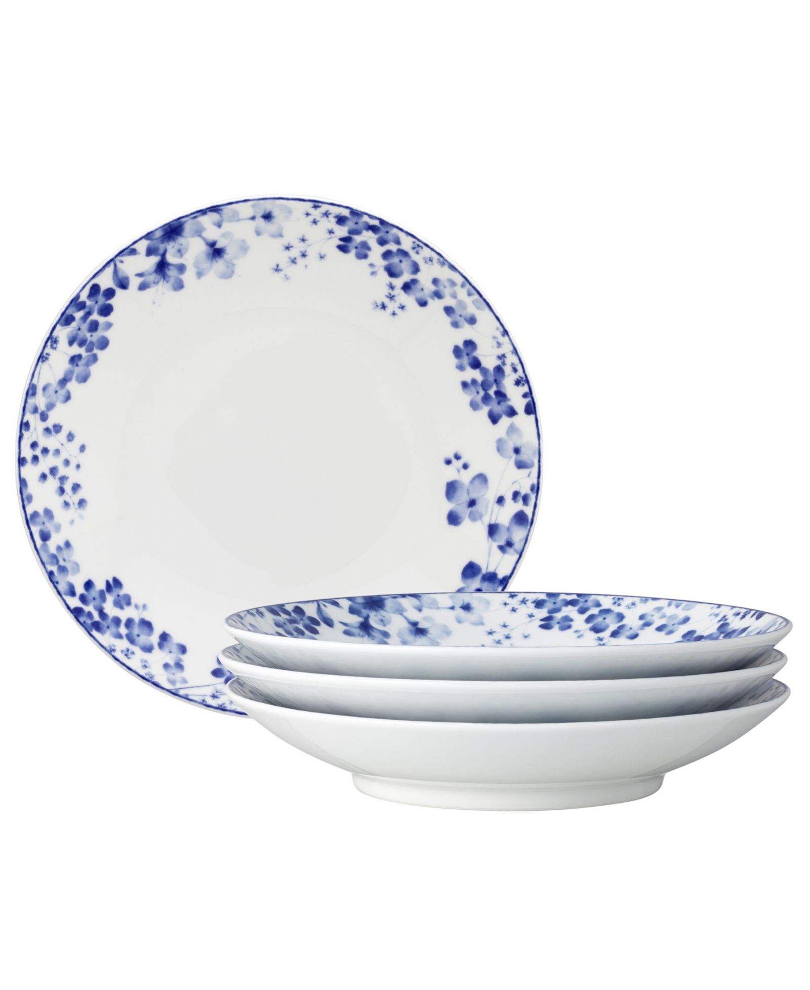 Noritake Bloomington Road синий набор из 4 обод обеденных мисок, 9-1/4", 26 унций.