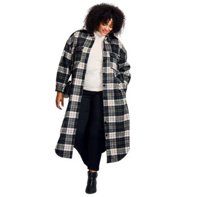 Avenue Women's Plus Size Brushed Long Shirt Jacket