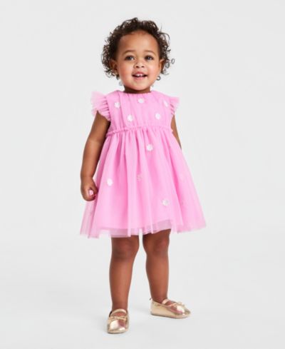 Детское вышитое платье из тюля First Impressions Baby Girls' Embroidered Tulle Dress