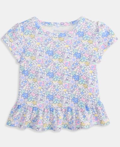 First Impressions Baby Girls' 3M-24M Mix and Match Floral-Print Peplum T-Shirt, Macy's Exclusive