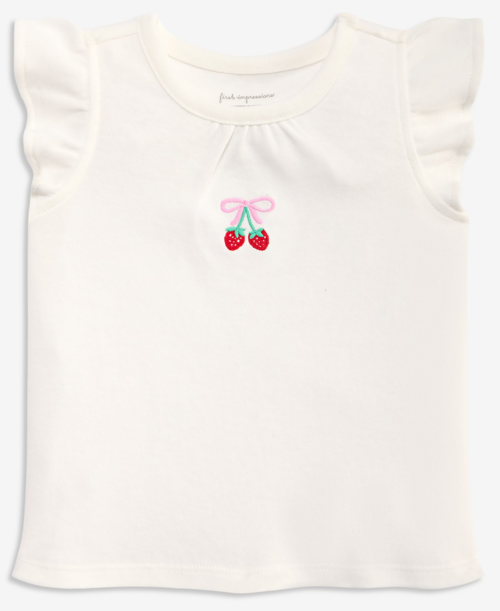 First Impressions Детский Strawberry Flutter-Sleeve Top