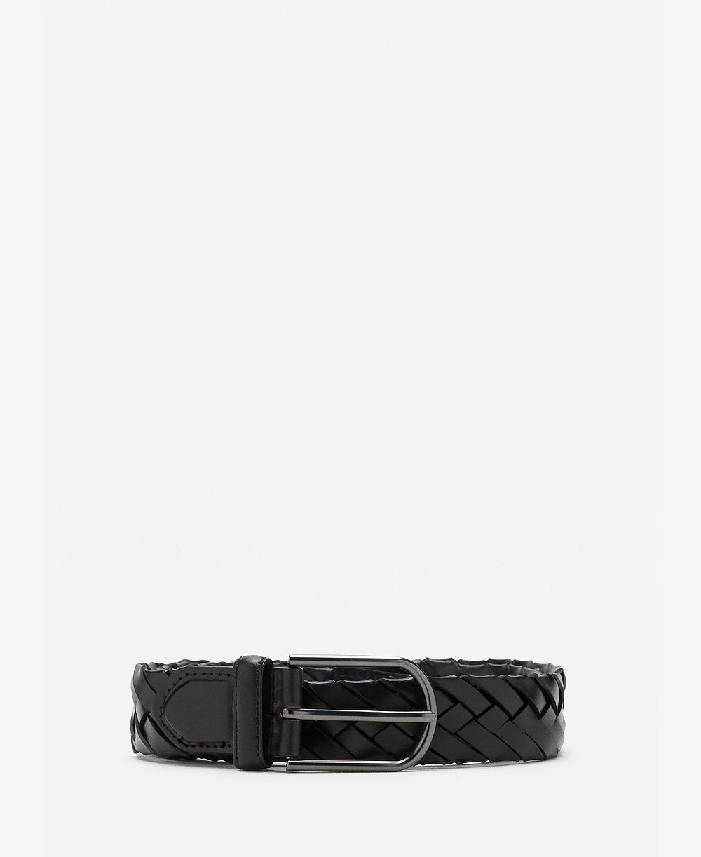 Мужской кожаный ремень Mango Braided