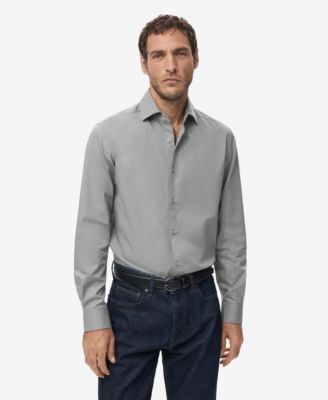 Мужская рубашка MANGO Slim-Fit из лиоцелла и хлопка