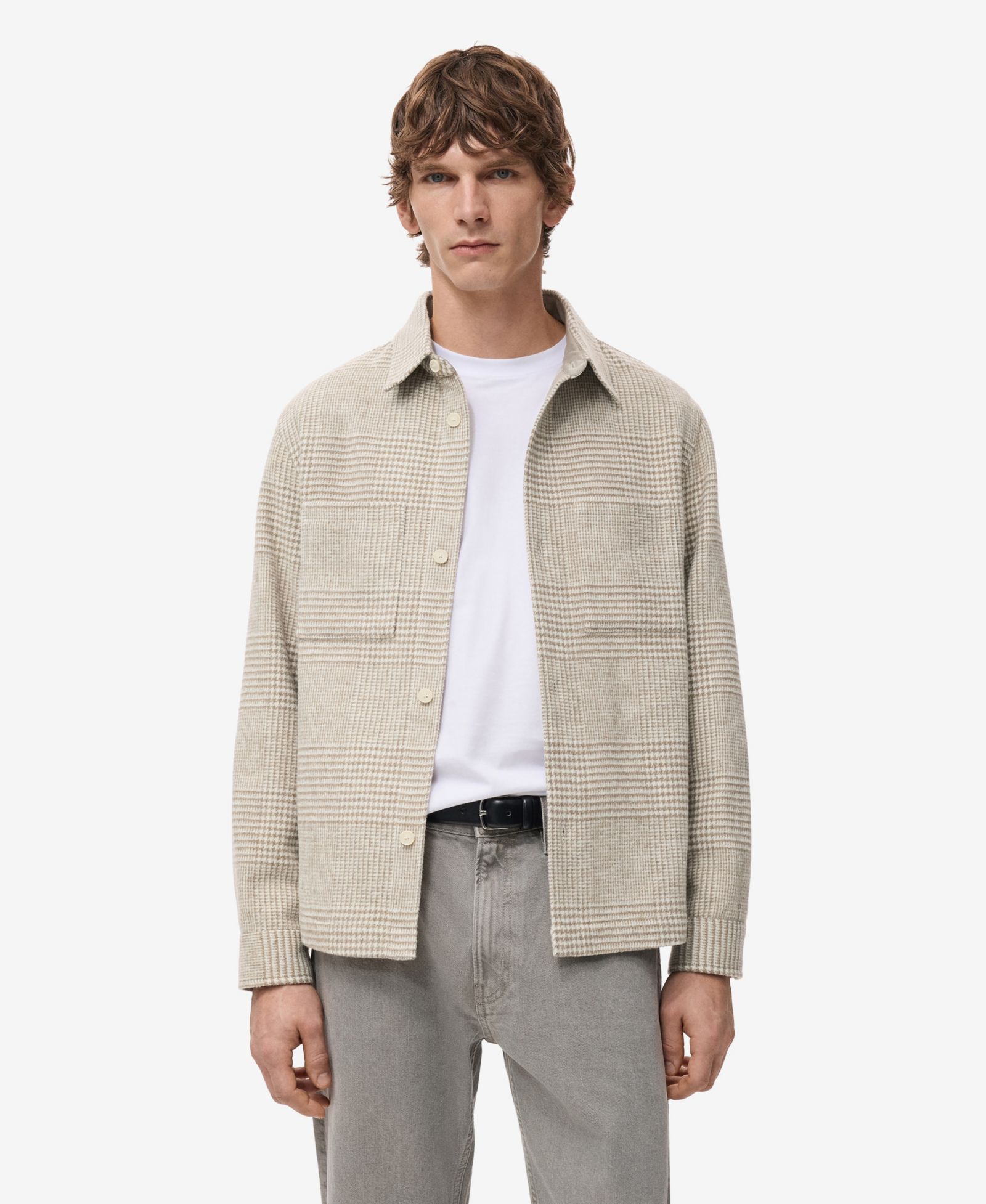 Mango Men's Check Wool-Blend Overshirt