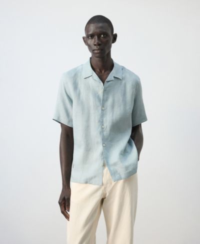 Mango Men's Bowling-Collar Shirt