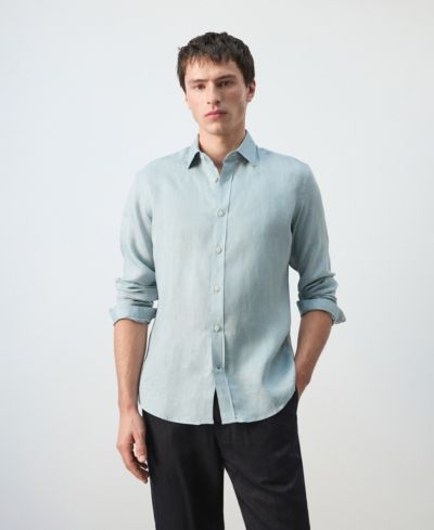 Мужская льняная рубашка Mango Regular-Fit