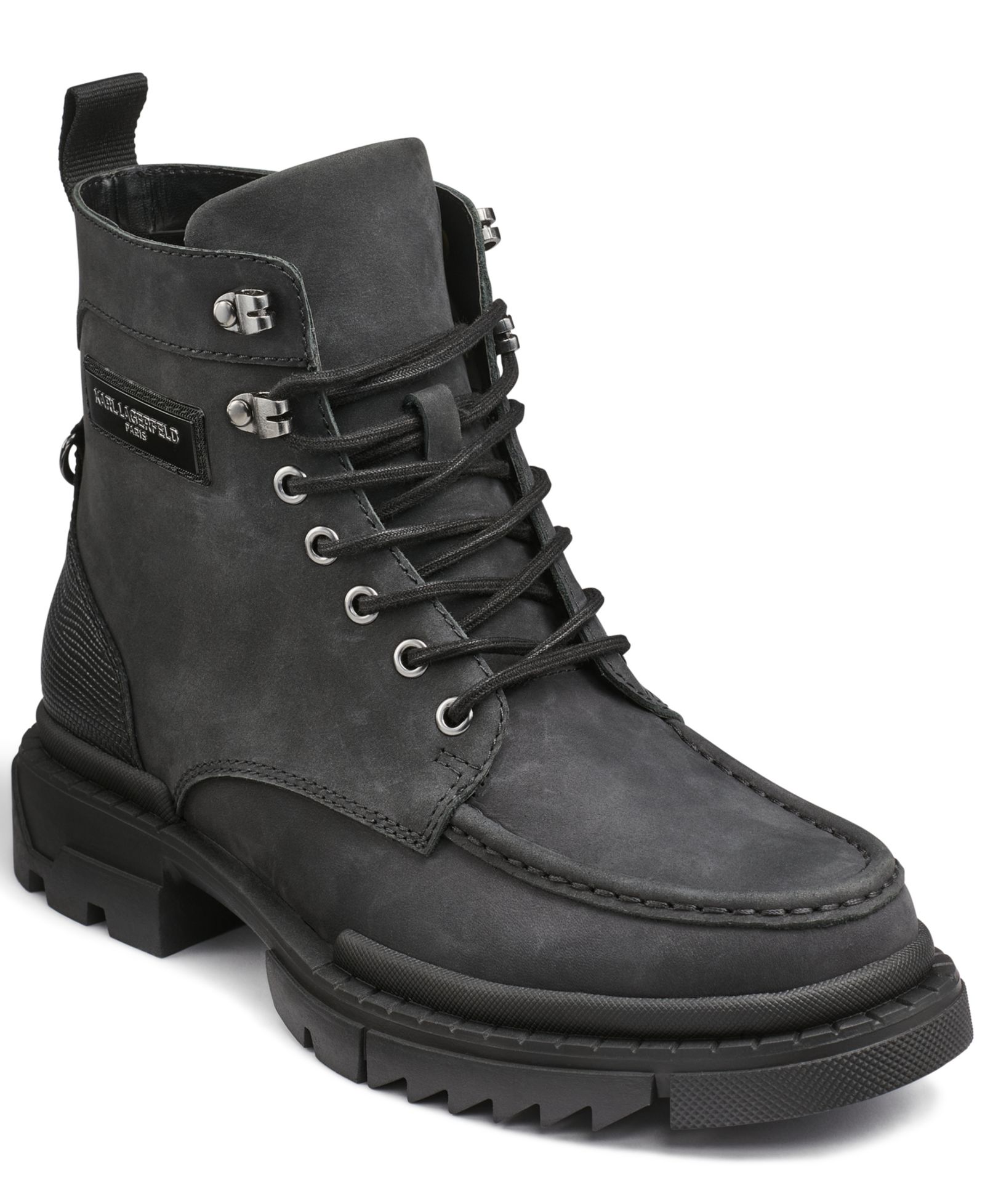 KARL LAGERFELD PARIS Men's Round Toe Work Boots