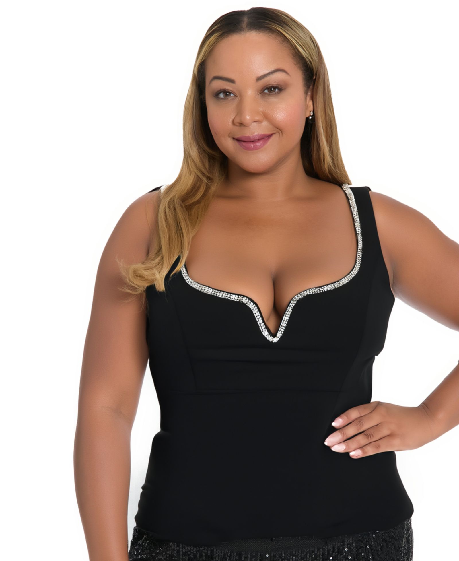 Топ Muse Plus Size с декором и вырезом sweetheart