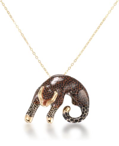 Подвеска Macy's Leopard в золоте поверх серебра Sterling Silver