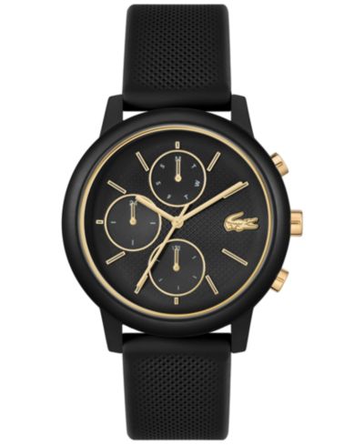 Lacoste Men's L.12.12 Move Black Silicone Strap Watch 42mm