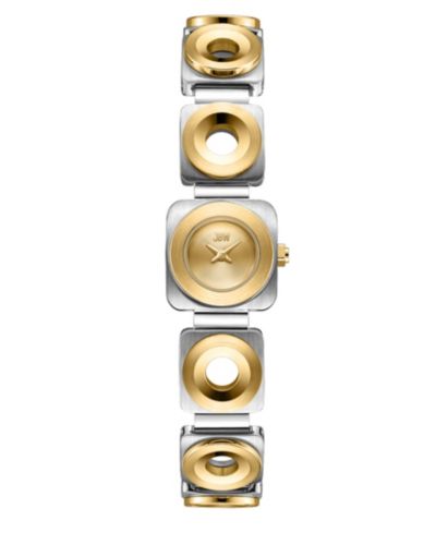 Jbw Женские часы Chasm Japan Quartz с напылением 18k Gold-Plated и из нержавеющей стали, 18mm