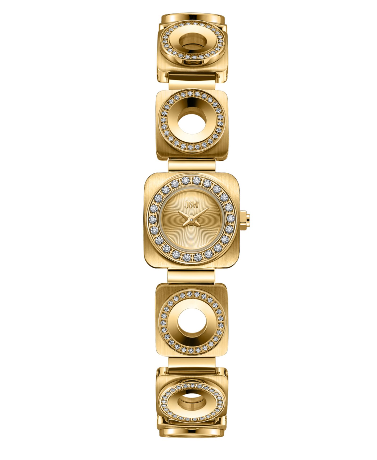 Jbw Женские Chasm Japan Quartz 18k Gold-Plated Stainless Steel Watch, 18mm